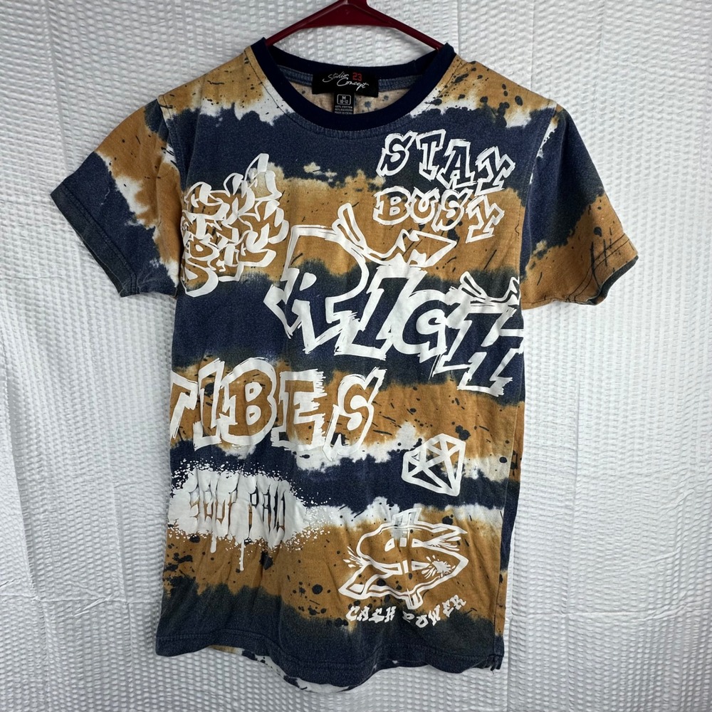 Studio 23 Concept Mens Graphic T Shirt Tie Dye Stay Busy‎ Rich Vibes Size M